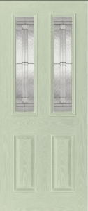 Malton Green/White Glazed External Composite Door
